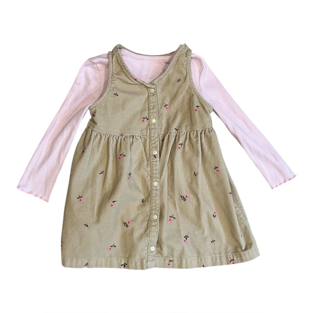 Old Navy‎ Sleeveless Pocket Corduroy Dress & Top Set for Toddler Girls, Size 2T